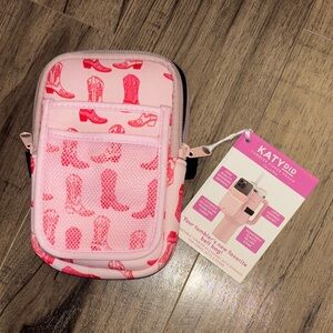 Katydid Pink Boot Pattern Tumbler Bag
